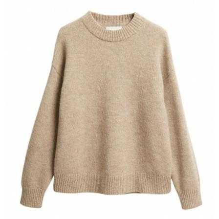 Elvine, Round-neck Knitwear Beige, Heren, Maat:M