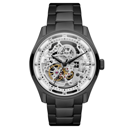 Motus | Montre squelette automatique en acier inoxydable noir pour hommes - Montres squelettes - pour Hommes - Seizmont
