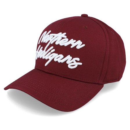 Northern Hooligans - The Script Cap Maroon Adjustable Adjustable Red Cap - @ Hatstore
