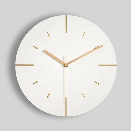 Stillegående veggklokke uten tikkende lyder 30 cm analog kjøkken stue moderne vintage hvit