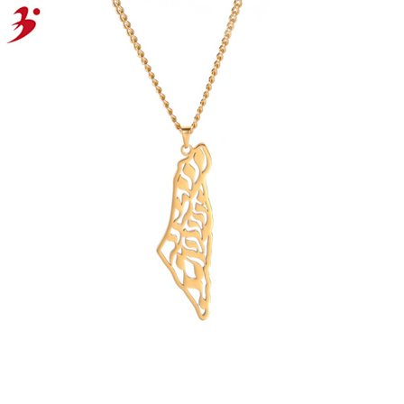 New necklace Palestine territory stainless steel men's and women's titanium steel necklace