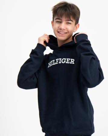 Tommy Hilfiger U MONOTYPE HOODIE Blau Hoodies/Kapuzenpullover Unisex - Kidsbrandstore