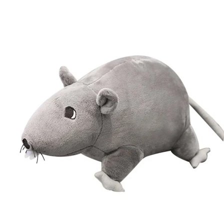 3D Mus Mus Rottedyr Myk Plysjdukke Leke 20cm Grå