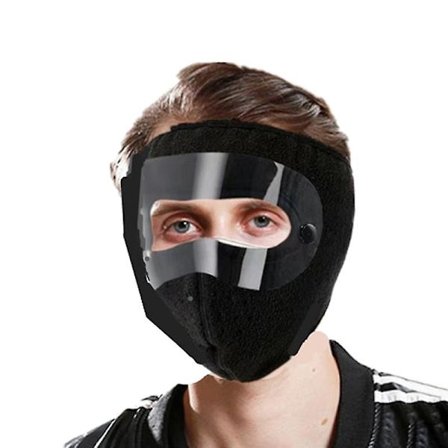 Unisex Winter Warm Thermal Full Protection Goggle Neck Sport Cykling Face Cover (svart)