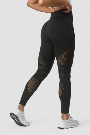 Queen Mesh Seamless Tights Black