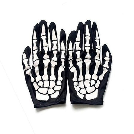 Halloween Dekorationer, unisex Halloween Kraniehandsker Mænd - Kraniehandsker Halloween Tilbehør 1 par - sort yu