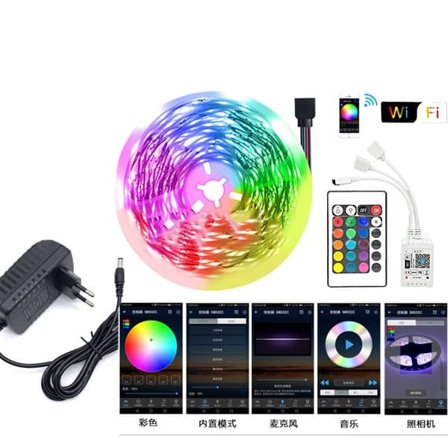 Smarta LED-ljusslingor 15M med WiFi-kontroll och APP