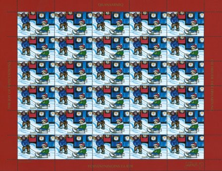 Grønland - Julemærkeark 2013 - takket marginal alle sider - Ufoldet