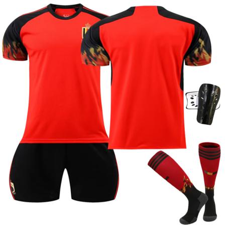 2022 Qatar World Cup Belgien Hemma Fotbollströjor Set Xs
