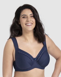 Bomulls-bh med bøyle Always Mørke blå - C80 - Miss Mary