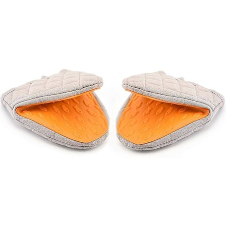 Et par ovnhandsker varmeisolerende korte ovnhandsker krokodillemundformede silikone grydelapper til madlavning bagning grillning, håndbeskyttelse, (