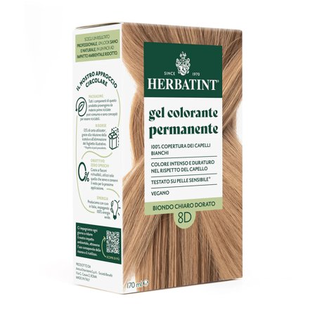 Herbatint Tinta Capelli Gel Permanente 8d Biondo Chiaro Dorato