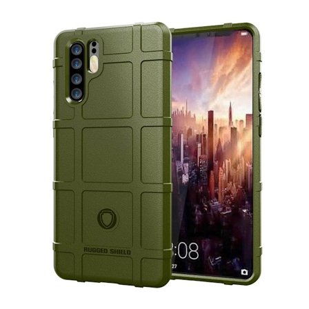Huawei P30 Pro grov rutmönstrad textur - armégrön