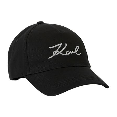 Karl Lagerfeld Signature Glitter Pet , Zwart , Dames , Maat: ONE Size Petten