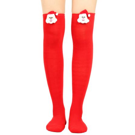 Girls Over Knee Stripe Print Christmas Party Strumpor