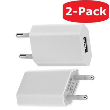 2-pack Universell Väggadapter 1a Väggladdare Iphone / Samsung Mm