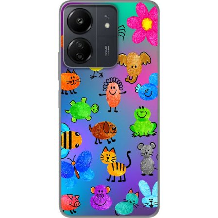 Kompatibel Mobilcover til Xiaomi Redmi 13C Little Scribble Friends
