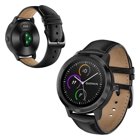 Garmin Vivoactive 3 / Vivomove HR klockarmband i koskinn - Svart
