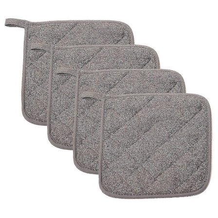 Set med grytlappar för matlagning och bakning i ugn, mikrovågssäkra grillgrytlappar, 18*18cm Mörkgrå