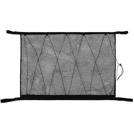 Taknett for bil, oppbevaringsnett for tak, takbagasje, bilbagasje, oppbevaringspose, småting, svart, 90x65cm
