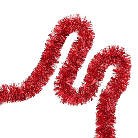 Pakke med 2M Juleribbon - Metallic Glitrende Ribbons - Juletrær Hengende Dekorasjon - Bryllupskrans - Rød