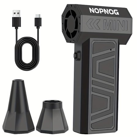 Trådløs Turbo Blower Jet Fan, snøfreser og løvblåser med 4 justerbare gir, som når 130 000 RPM. Har Type-C-lading, egnet (LGL)