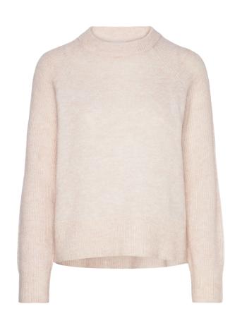 Slfrena Ls Knit O-Neck Camp Cream Selected Femme