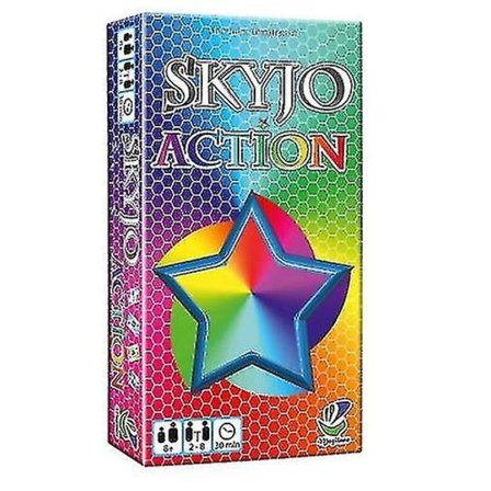 Skyjo Action-kortspill for voksne og barn, morsomme brettspill for moro skyld, underholdende, gaver til leker for barn [DB] fargerik