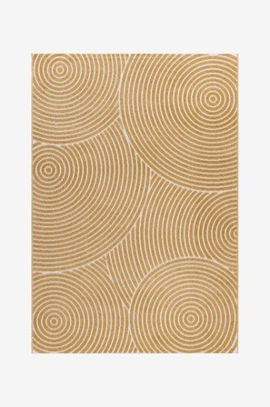 KM Home - Fladvævet tæppe Hawaii - Gul - Fladvævede tæpper - 160X230 - Fra Homeroom