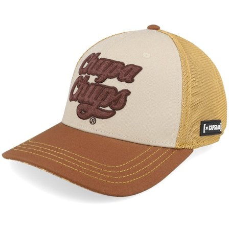 Capslab - Beige Trucker Cap - Chupa Chups Beige/White Trucker A-Frame Trucker @ Hatstore