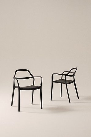 Jotex - Stol Med Armlæn 2-pak Black mdf/metal - KARLABY - Køb Spisebordsstole & køkkenstole hos Jotex