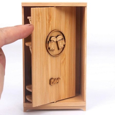 Miniature Træ Simulation Mad Og Leg Miniature Vinrum Sæt Dukkehus Legehus Scene Ornamenter CC