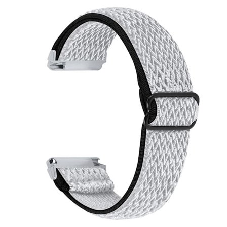 Fitbit Versa 2 / Versa Lite elastiskt klockarmband med justerbart spänne - Svart / Vit