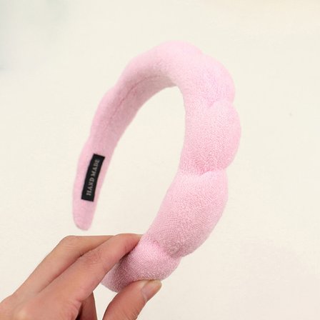 Retro Hårband Mjukt Hårband Huvudbonad Svamp Pannband Rosa
