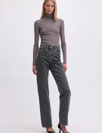 REMAIN Birger Christensen Long Sleeve Turtle Neck - Grey - S