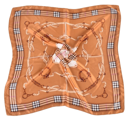 Endless Satengskjerf Bandana Ruter Kamel