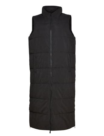 Mpeachy, Long Waistcoat Vests Padded Vests Svart Zizzi*Betinget Tilbud
