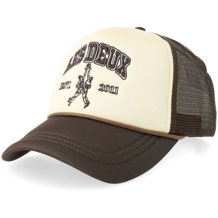 Les Deux - Beige trucker Keps - Basketball Player Cap Ivory/Brown A-frame Trucker @ Hatstore