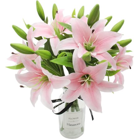 Kunstige Liljer 8 stk. Kunstige Liljer med Blomsterkunst Plante Blomster Hjemmedekoration