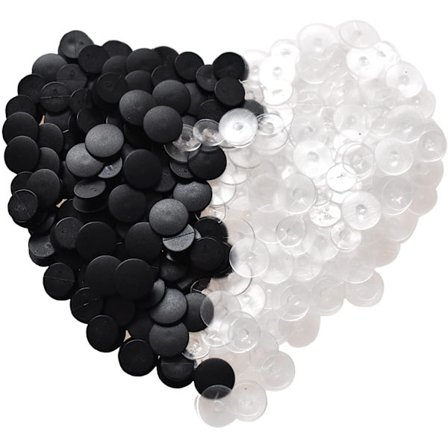 300 stk. gennemsigtige sorte spænde plastik knap charms 12mm DIY sko charme rygge