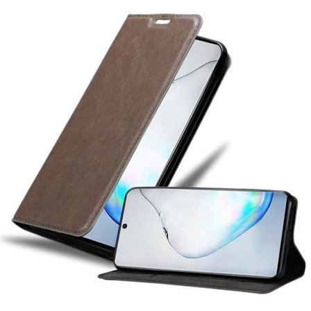 Coque för Samsung Galaxy NOTE 10 Fodral i MÖRKBROWN Etui Case Cover Skydd Plånbok Wallet