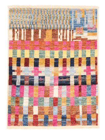 Tapis Berbère Colourful 127X165 Beige/Rouge (Laine, Afghanistan)