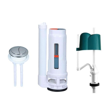 WC-istuimen korjaussarjat Täyttöventtiili Huuhteluventtiili Kaksoishuuhtelupainikesarja