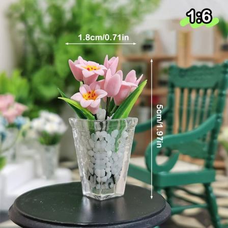 1:12 1:6 Dukkehus Miniatyr Lily Tulip Model Garden D A7