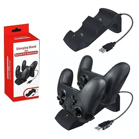 Dobbelt USB-opladningsstandstation til Switch Pro