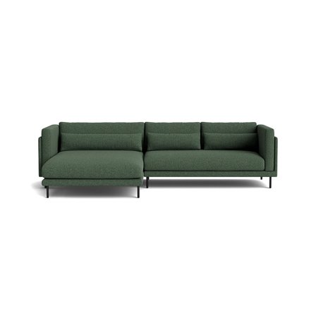 Bali chaiselong sofa, venstrevendt, Hygge Grøn - 295x170x76cm - Komfortabel sofa med chaiselong & slidstærkt møbelstof - Perfekt til afslapning