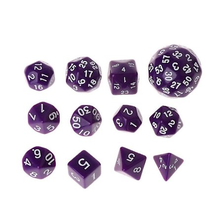 12 stk/sett flersidig polyhedral terning D4 D6 D8 D10 D12 D20 D24 D30 D60 Dungeons (FMY)