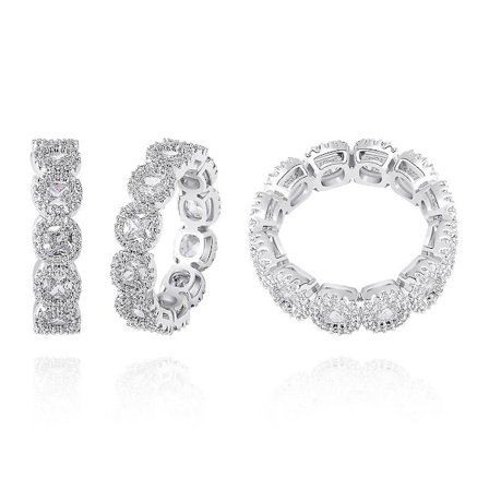 Guld Silver Färg 27mm Zirkon Ringar Koppar Iced Out Ringar Hip Hop Mode Smycken Present Till Män Kvinnor