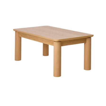 Askov Couchtisch, 110x60x45cm in Eiche Natur, skandinavischer Stil, rechteckiges Design mit abgerundeten Ecken, ideal für moderne Wohnzimmer.