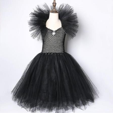 halloween barn jente svart kjole devil cosplay - Perfet Only dress 8-9 Years